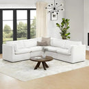 CHITA Sectional Modular Down Filled Coener Sofa, Comfty Feather V Shape Cloud Couch,FSC Certified V Shaped Couch for Living Room, 107 inch Width,4 Seat and 1 Middle Corner, Cream by CozyNest Decor