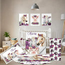 Custom Baby Crib Bedding Set, 5 Pcs Personalized Name Baby Crib Sets for Infant Toddler, Floral Horse Nursery Bedding Set for Baby Girls, Double Layer Baby Bedding Sets, Gifts for New Parents by TinyTreasures Baby Boutique