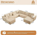 Cloud Sectional Couches for Living Room,G Shaped Modular Sofas No Assembly,135x133 Inches Plush Corduroy Oversized Floor Couch Set with Deep Seat Chaise,Beige by CozyNest Decor