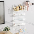 VITVITI Metal Hair Tool Organizer Wall Mount, Hair Dryer Holder with 4 Tier Shelf Basket Hooks, Bathroom Hairs Styling Tool Organizer for Curling Iron/Blow Dryer/Straightener, White by CozyNest Decor