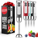 Zulay Immersion Stick Mixer Hand Blender - 800 Watts, Turbo Mode, 5-ft Power Electric Cord, Handheld Portable, Stainless Steel Blades - For Effortless Blending Smoothie, Soup, Baby Food, Puree - Gray by TinyTreasures Baby Boutique