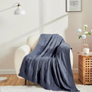 CozeCube Check Knit Throw Blanket, Steel Blue Checkered Throw for Couch, Decorative Christmas Soft Cozy Warm Knitted Blanket for Bed Sofa Living Room, 60"X80" by CozyNest Decor