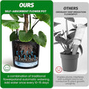 Tall Round Planter Set of 2, 19.5‘’ H x 19.9" Dia Large Planters for Indoor Plants with Built-in Drainage and a Water Level Monitor and Wheels for Patio, Porch, Living Room, or Home Office, Black by GreenHaven Gardens