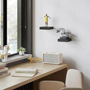 BAMEOS Small Floating Shelves for Wall, Small Black Shelf 5.9 * 5.7 Inch Display Ledges for Decor, Mini Shelf for Wall, Black by CozyNest Decor