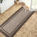 PURRUGS Dirt Trapping Door Mat 24" x 70", Non-Slip/Skid Machine Washable Entryway Rug, Shoes Scraper, Area Rug, Super Absorbent Welcome Mat for Muddy Wet Shoes and Paws, Beige & Grayish Brown by CozyNest Decor