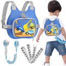 Accmor Toddler Harness Leash + Reflective Anti Lost Wrist Link, Cute Car Kids Back Pack with Hand Strap Collapsible Child Walking Restraint Belt Tether Hold Baby Boys Close For Outdoor Travel by TinyTreasures Baby Boutique