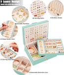 Girls Jewelry Box for Earrings Jewelry Organizer Box Teen Girls Earrings Organizer Jewelry Box Earring Holder Organizer Stud Earring Box for Girls Womens Jewelry Case Organizer Teal by TinyTreasures Baby Boutique