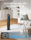 Dreo Tower Fan for Bedroom, 25ft/s Velocity Quiet Floor Fan, 90° Oscillating Fans for Indoors with 4 Speeds, 4 Modes, 8H Timer, Standing Fans, Bladeless Fan, Black, Nomad One (DR-HTF007) by CozyNest Decor