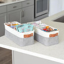 OrganiHaus Narrow Storage Bins 15x06in, Small Closet Bins for Shelves, Bathroom Storage Baskets for Shelves, Narrow Baskets, Fabric Organizer with Handles, Toilet Paper Organizer - 2 Pack, Gray by TinyTreasures Baby Boutique