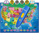 Bilingual Interactive for Kids Talking USA Map for Kids Learning, Geography Toys Games Educational Electronic Map Christmas Personalized Gift/Toys for 4 5 6 7 8 9 10 Year Old Girls/Boys by TinyTreasures Baby Boutique