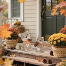 winemana Fall Decor Thanksgiving Decoration Sisal Fox, Set of 2 Table Centerpiece Foxes Animals Figurines, Handmade Ornaments Autumn Fall Decorations for Home Mantel Fireplace by CozyNest Decor