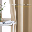 NICETOWN Room Darkening Curtains & Drapes for Room Divider - Grommet Thermal Curtains Light & Sound Reducing Window Treatments for Bedroom (W66 x L102, Biscotti Beige, 1 Pair) by TinyTreasures Baby Boutique
