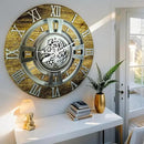 The Gears Clock Real Moving Gear Wall Clock England Line (Gold Antique, 24 inches (60 cm)) by CozyNest Decor