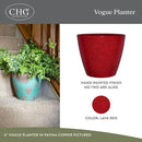 Classic Home and Garden Vogue Planter Pots w/Pottery Quality Finish - Modern Indoor & Outdoor Flower Pots - UV-Resistant Porch Planters - Decorative Pot for Flowers & Herbs (8” Lava Red) by CozyNest Decor