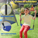 440lbs Kids Swing Set, 3-in-1 Outdoor Playground with Platform Swing, Belt Seat & 4ft Trampoline, Heavy Duty A-Frame Metal Stand & Safety Stakes, Backyard Playset for Toddlers 3-8 Years Old by TinyTreasures Baby Boutique