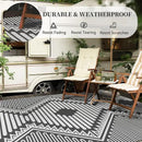 MontVoo Outdoor Rug 8x10 Waterproof Patio Rug-Outdoor Carpet Mat Reversible Plastic Straw Outside Outdoor Rug for RV Camping Picnic Beach Balcony Backyard Pool Deck Porch Modern Boho Grey by GreenHaven Gardens