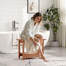 Waterproof Shower Bench, 24" Poly Lumber Shower Stool for Shaving Legs, Shower Chair Seat with Storage Shelf and Handles, Bathroom Bench for Inside Shower, Non-Slip (Brown) by TinyTreasures Baby Boutique