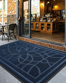 DEXI Front Door Mat Outside Entrance, Heavy Duty Non Slip Low Profile Doormat for Entryway, Trap Dirt and Moisture Welcome Mats, Easy Clean, Patio, Garage, 5x3, Blue by CozyNest Decor