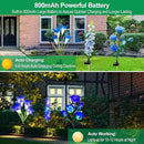 Solar Flowers Lights, 6 Pack Lily Rose Delphinium, Waterproof Gardening Gifts for Mom Grandma Women, Multi-Color Changing Outdoor Lights for Garden Yard Patio Lawn by GreenHaven Gardens