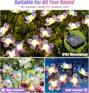 Solar Garden Lights Outdoor, New Upgraded 4-Pack Firefly Solar Lights with Iridescent Petals & Warm White Glow - Waterproof Wind-Swaying Decor for Yard, Patio by CozyNest Decor