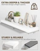 Marsmiles 36" Floating Shelves for Wall, Wooden Shelves with Invisible Brackets Set of 2, Rustic Farmhouse Wall Mounted Shelf for Kitchen Bathroom Living Room Study, White by CozyNest Decor