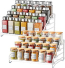 RCHYFEED Spice Rack Organizer for Cabinet,4 Tier Spice Organization for Cabinet Easy Visibility,Tierd Spice Rack Seasoning Organizer for Kitchen Countertop Pantry,Metal(White, 2Pack) by CozyNest Decor