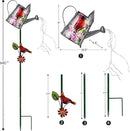 Garden Solar Lights Outdoor, Metal Watering Can Garden Stake Lights Cardinal Bird Decor Glass Art for Walkway, Pathway, Yard, Lawn by CozyNest Decor