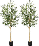 6 Feet Artificial Olive Tree in Cement Pot by LJGDeals