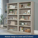 Sauder 5 Tier Book Shelf Wooden Bookcase Multipurpose Bookshelf for Home Office, Living Room, in Chalked Chestnut by CozyNest Decor