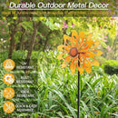 Birthday Gifts for Women Floral Yard Garden Wind Spinners - Large Outdoor Metal Wind Spinners with Vane, Lawn Yard Art Garden Decor (Sunflower) by GreenHaven Gardens