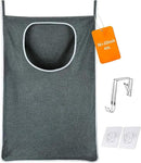 XL Large Hanging Laundry Bag with Hanging Hooks, Over the Door Laundry Bag and Hanging Laundry Hamper with Zipper, Hanging Storage Bag for Laundry, Toys, Towels, 36x 22 Inch,Grey. by CozyNest Decor