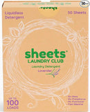 Sheets Laundry Club Laundry Detergent Sheets, 100 Loads - Lavender Scent, Eco-Friendly, Quick-Dissolving Formula, Hypoallergenic, Septic Safe, Plastic-Free Packaging - 50 Sheets by CozyNest Decor
