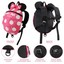 CZSYZCZS 4 in 1 Toddler Harness Leash + Baby Anti Lost Wrist Link, Cute Child Safety Harness Tether, Child Walking Harness Wristband Assistant Strap Belt for Baby Girls(Rose Red) by TinyTreasures Baby Boutique