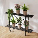 Zhongma 2 Tier Metal Sturdy Narrow Plant Stand with Wheels, Plant Stand Indoor and Outdoor, L45.67 x W10.3 x H29.9 inch, 440 LBS Capacity & Heavy Duty Construction. by GreenHaven Gardens