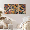 SIGNINART Orange Floral Framed Canvas Wall Art Set of 3, Mid Century Modern Flower Wall Decor, Neutral Plant Artwork, Boho Botanical Art Prints for Bedroom Living Room Office 16"x24"x3 by CozyNest Decor