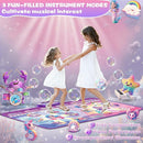 New Mermaid&Unicorn Dance Pad with 2-Players for Kids, Light-up Dancing Mat with Wireless Bluetooth, Birthday for 3 4 5 6 7 8 Year Old Girls Toddlers by TinyTreasures Baby Boutique