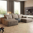 108" Sectional Couches for Living Room Modern Modular Sofa with L-Shape Couchs Upholstered Boneless Couch Deep Seat Sectional Couch with Chaise (Camel, Right Facing Chaise+2Seaters+1Ottoman) by CozyNest Decor