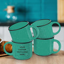 DISCOUNT PROMOS Custom Ceramic Campfire Coffee Mugs 13 oz. Set of 50, Personalized Bulk Pack - Perfect for Tea, Espresso, Cappuccino, Hot Cocoa - Mint by TinyTreasures Baby Boutique