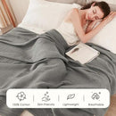 EMME Cotton Blanket Twin XL for Bed Soft Muslin Blankets 66"x90" Lightweight Breathable Layering Bedspread Coverlet All Season Gauze, Grey by CozyNest Decor