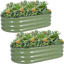 G GOOD GAIN Galvanized Metal Raised Garden Bed Kit - 4x2x1FT Outdoor Planter Box with Safety Edging and Gloves for Vegetables, Fruits, Flowers(Oliver Green, 2PC) by GreenHaven Gardens