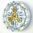 The Gears Clock Wall Clock Italy Collection with Moving Gears (Ravello, 10 inch Round) by CozyNest Decor