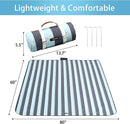 HX&OD Outdoor Picnic Blanket Extra Large, 80''*60'' Waterproof Picnic Mat with Stakes Foldable Camping Blanket Portable with Carry Strap for Beach Mat (Green& White, 80''*60'') by TinyTreasures Baby Boutique