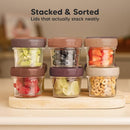 KeaBabies 12pk 4oz Glass Baby Food Containers with Lids - Leak-Proof, Microwavable Small Glass Jars, Baby Purees & Toddler Snack Storage Containers, BPA-Free, Dishwasher & Freezer Safe (Terracotta) by TinyTreasures Baby Boutique