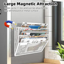 3-Tier Magnetic File Holder, No Drilling Installation File Cabinet Organizer, White Magnetic File Organizer, Magazine Rack, Magnetic Paper Holder for Refrigerator, File Cabinets,White by CozyNest Decor