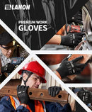 LANON 12 Pairs Safety Work Gloves, Mechanic Working Gloves for Men, PU Coated, Seamless Knit, Lightweight, Black, XL by GreenHaven Gardens