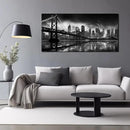 Brooklyn Bridge Canvas Wall Art for Bedroom Black and White City Wall Decor for Living Room Office Wall Art Decor 24 x 48 Inch by CozyNest Decor