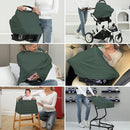 Breathable Car Seat Cover for Babies – Multi-Purpose Soft Rayon Nursing Cover for Breastfeeding, High Stretchy Infant Carseat Canopy, Stroller Cover (Smooth Rayon, Roman Green) by TinyTreasures Baby Boutique