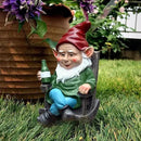 OwMell Drinking Wine Garden Gnome Statue Decoration 7.3" Figurine Ornament for Indoor Outdoor Home Patio Yard Lawn - Wine by CozyNest Decor