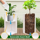 White Steel Metallic Heavy Planter for Outdoor Plants Box 14"x14"x30" Metal Planter Spliced Flower Pots with Partitions for Outside,Indoor,Garden (White, 14 * 14 * 30) by CozyNest Decor