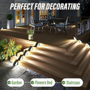 JSOT Solar Step Stair Lights Outdoor Yard Decor 8 Pack, IP65 Waterproof Deck Lighting for Outside Solar Powered, Solar Garden Light Decor for Fence, Backyard, Front Porch Step, Balcony, Wall, Patio by GreenHaven Gardens